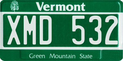 VT license plate XMD532