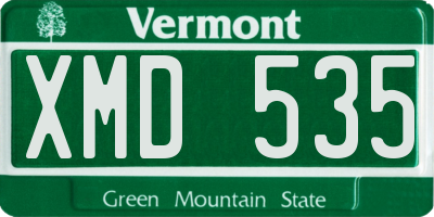 VT license plate XMD535