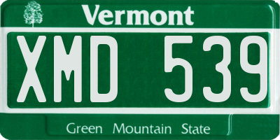 VT license plate XMD539