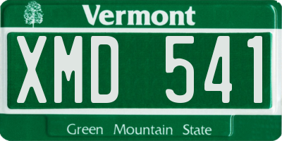 VT license plate XMD541