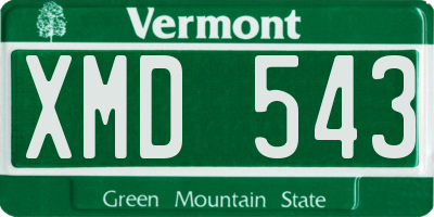 VT license plate XMD543