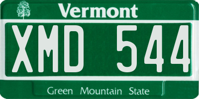 VT license plate XMD544