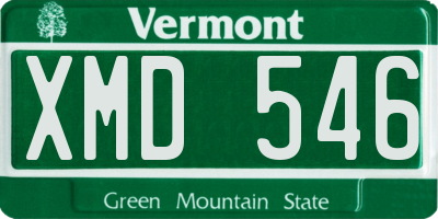 VT license plate XMD546