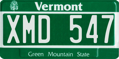 VT license plate XMD547