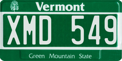 VT license plate XMD549