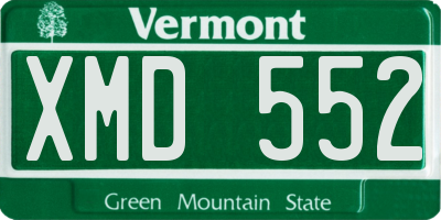 VT license plate XMD552