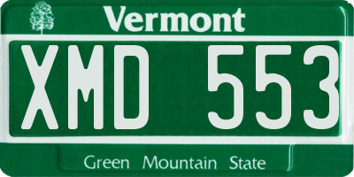 VT license plate XMD553