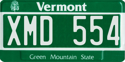 VT license plate XMD554