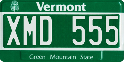 VT license plate XMD555