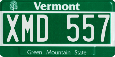 VT license plate XMD557