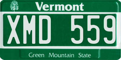 VT license plate XMD559