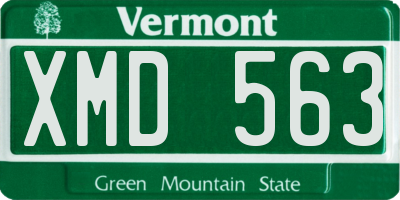 VT license plate XMD563