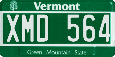 VT license plate XMD564