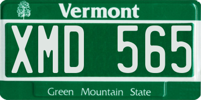 VT license plate XMD565