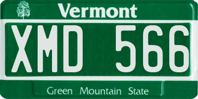 VT license plate XMD566