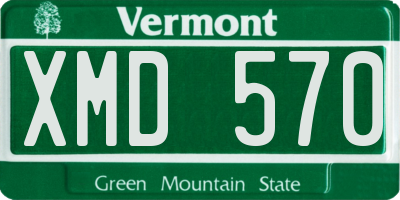 VT license plate XMD570