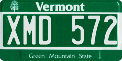 VT license plate XMD572