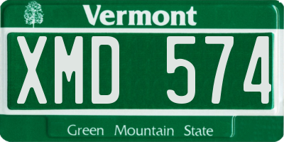 VT license plate XMD574