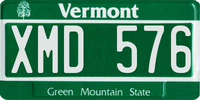 VT license plate XMD576