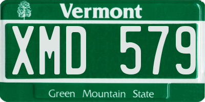 VT license plate XMD579