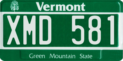 VT license plate XMD581
