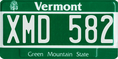 VT license plate XMD582