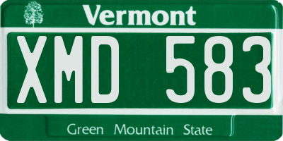 VT license plate XMD583