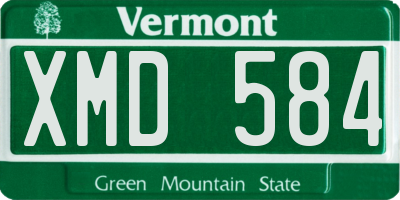 VT license plate XMD584
