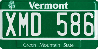 VT license plate XMD586