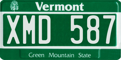 VT license plate XMD587