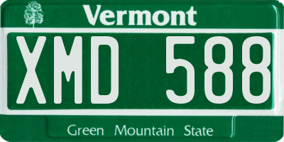 VT license plate XMD588