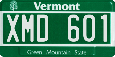 VT license plate XMD601
