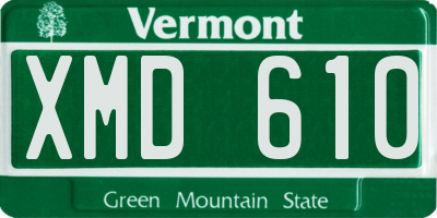 VT license plate XMD610
