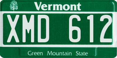 VT license plate XMD612