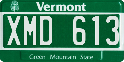 VT license plate XMD613