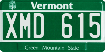 VT license plate XMD615