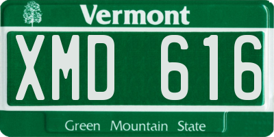 VT license plate XMD616