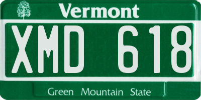 VT license plate XMD618