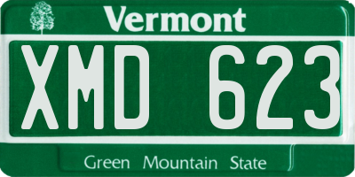 VT license plate XMD623