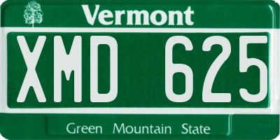 VT license plate XMD625