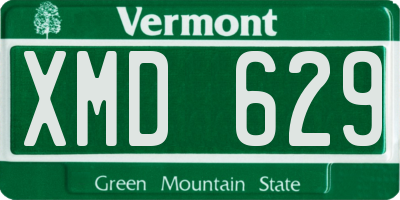 VT license plate XMD629