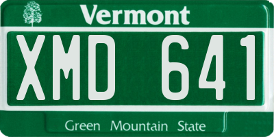 VT license plate XMD641