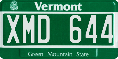 VT license plate XMD644
