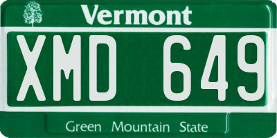 VT license plate XMD649