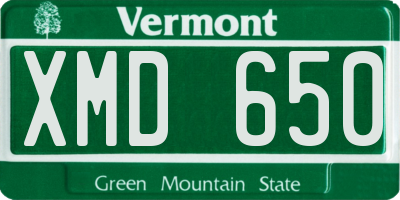 VT license plate XMD650