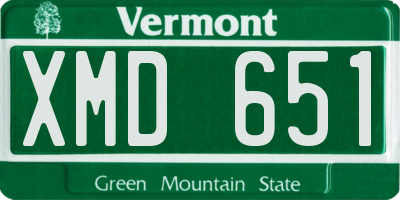 VT license plate XMD651
