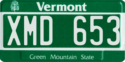 VT license plate XMD653