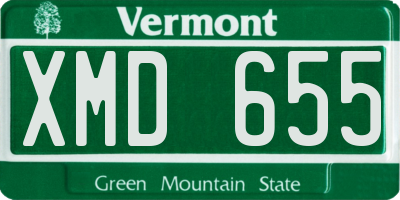 VT license plate XMD655