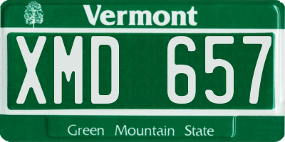 VT license plate XMD657
