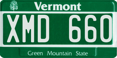 VT license plate XMD660